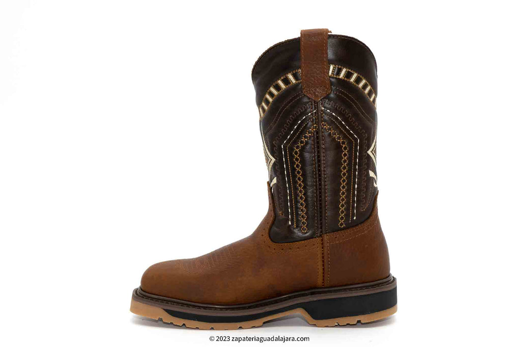 SB5002 SQUARE TOE DOUBLE DENSITY OCRE | Genuine Leather Vaquero Boots and Cowboy Hats | Zapateria Guadalajara | Authentic Mexican Western Wear