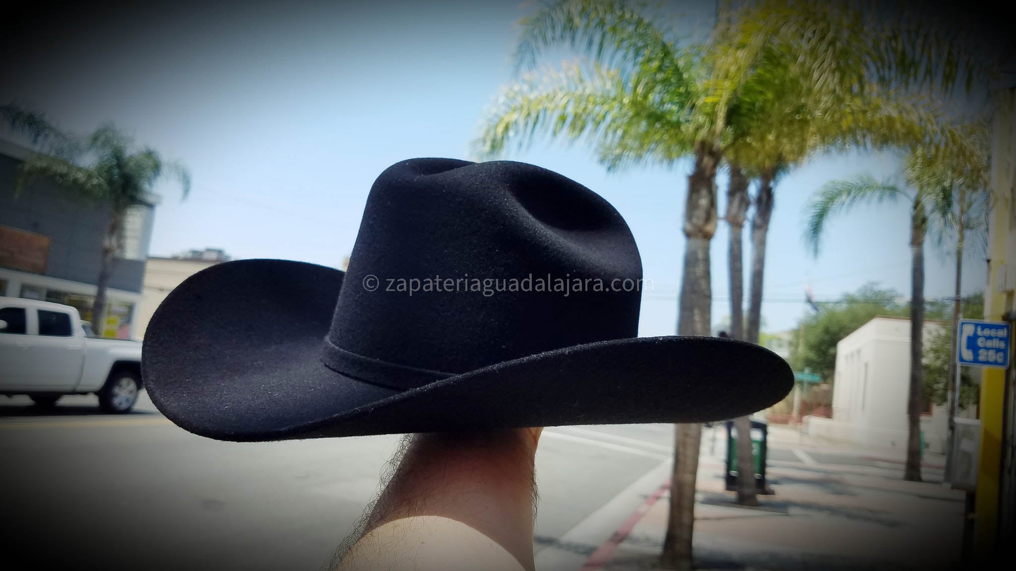 Cuernos Chuecos 6x Chaparral Black Wool Hat | Genuine Leather