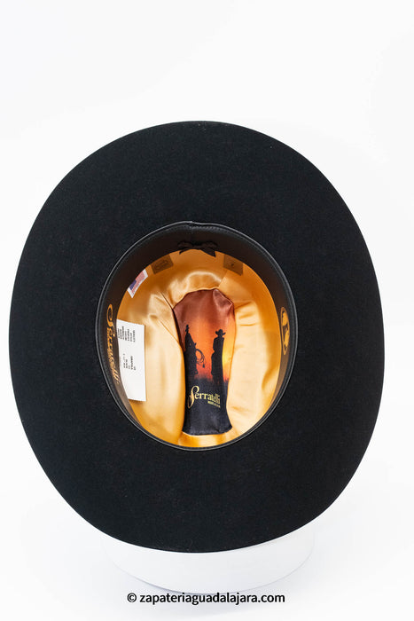 SERRATELLI 6X AMAPOLA BEAVER BLACK FELT HAT | Genuine Leather Vaquero Boots and Cowboy Hats | Zapateria Guadalajara | Authentic Mexican Western Wear