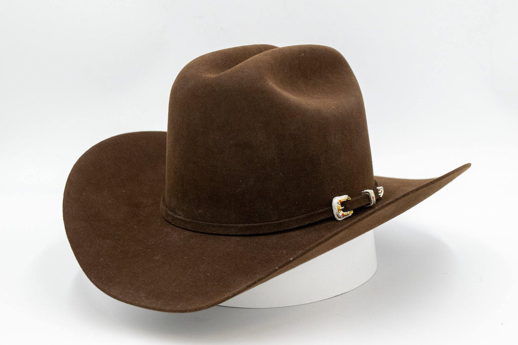 Los Altos 10x Felt Hat Brown | Genuine Leather Vaquero Boots and Cowboy Hats | Zapateria Guadalajara | Authentic Mexican Western Wear