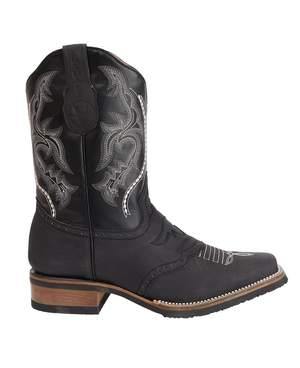 VE030 Rodeo Bull Black | Genuine Leather Vaquero Boots and Cowboy Hats | Zapateria Guadalajara | Authentic Mexican Western Wear
