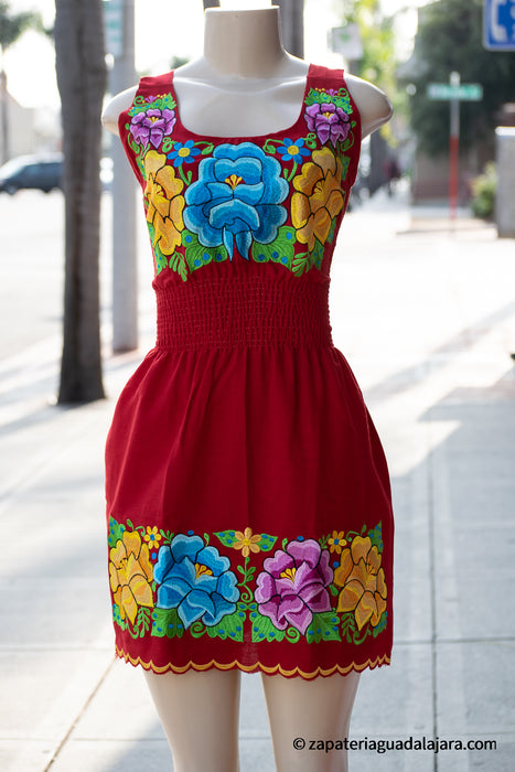ARTESIAN EMBROIDERED RED DRESS #77372 | Genuine Leather Cowboy Boots and Hats Zapateria Guadalajara ARTESIAN EMBROIDERED RED DRESS #77372 | Genuine Leather Cowboy Boots and Hats Zapateria Guadalajara