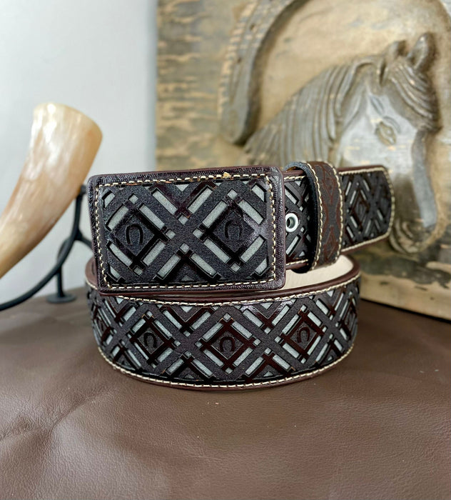 V009 LEATHER BELT | Genuine Leather Vaquero Boots and Cowboy Hats | Zapateria Guadalajara | Authentic Mexican Western Wear