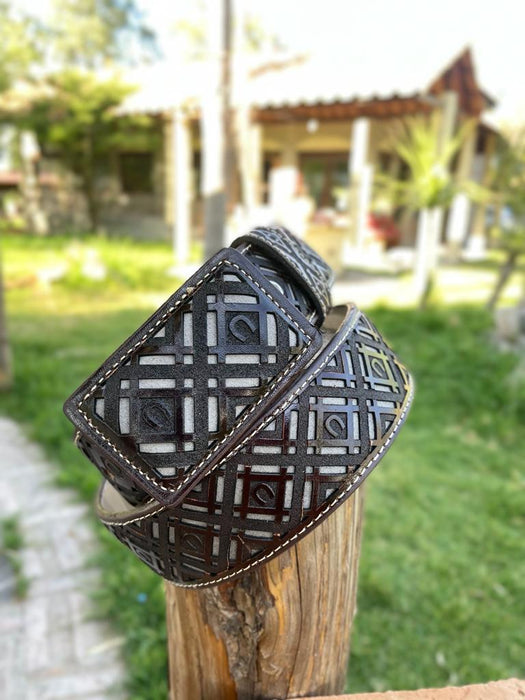 V009 LEATHER BELT | Genuine Leather Vaquero Boots and Cowboy Hats | Zapateria Guadalajara | Authentic Mexican Western Wear