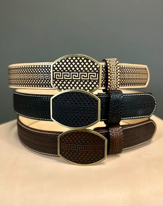 H013 LEATHER BELT | Genuine Leather Vaquero Boots and Cowboy Hats | Zapateria Guadalajara | Authentic Mexican Western Wear