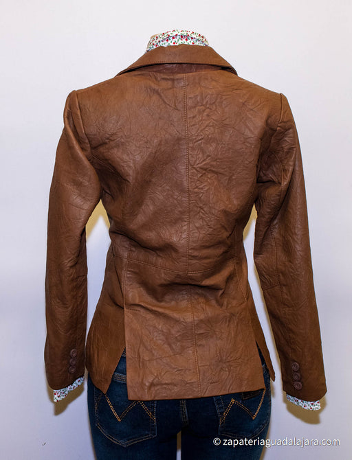 LAMB LEATHER WOMEN BLAZER TAN | Genuine Leather Vaquero Boots and Cowboy Hats | Zapateria Guadalajara | Authentic Mexican Western Wear