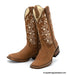 ZAP-001 WOMEN RODEO BOOT CRAZY TAN | Genuine Leather Vaquero Boots and Cowboy Hats | Zapateria Guadalajara | Authentic Mexican Western Wear
