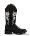 ZAP-001 WOMEN RODEO BOOT NOBUCK BLACK | Genuine Leather Vaquero Boots and Cowboy Hats | Zapateria Guadalajara | Authentic Mexican Western Wear