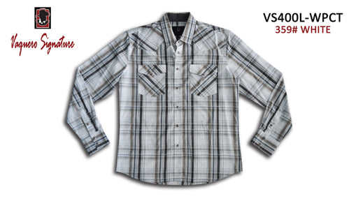 VS400L - WPCT 359# WHITE Vaquero Signature Fashion Printed shirts | Genuine Leather Vaquero Boots and Cowboy Hats | Zapateria Guadalajara | Authentic Mexican Western Wear