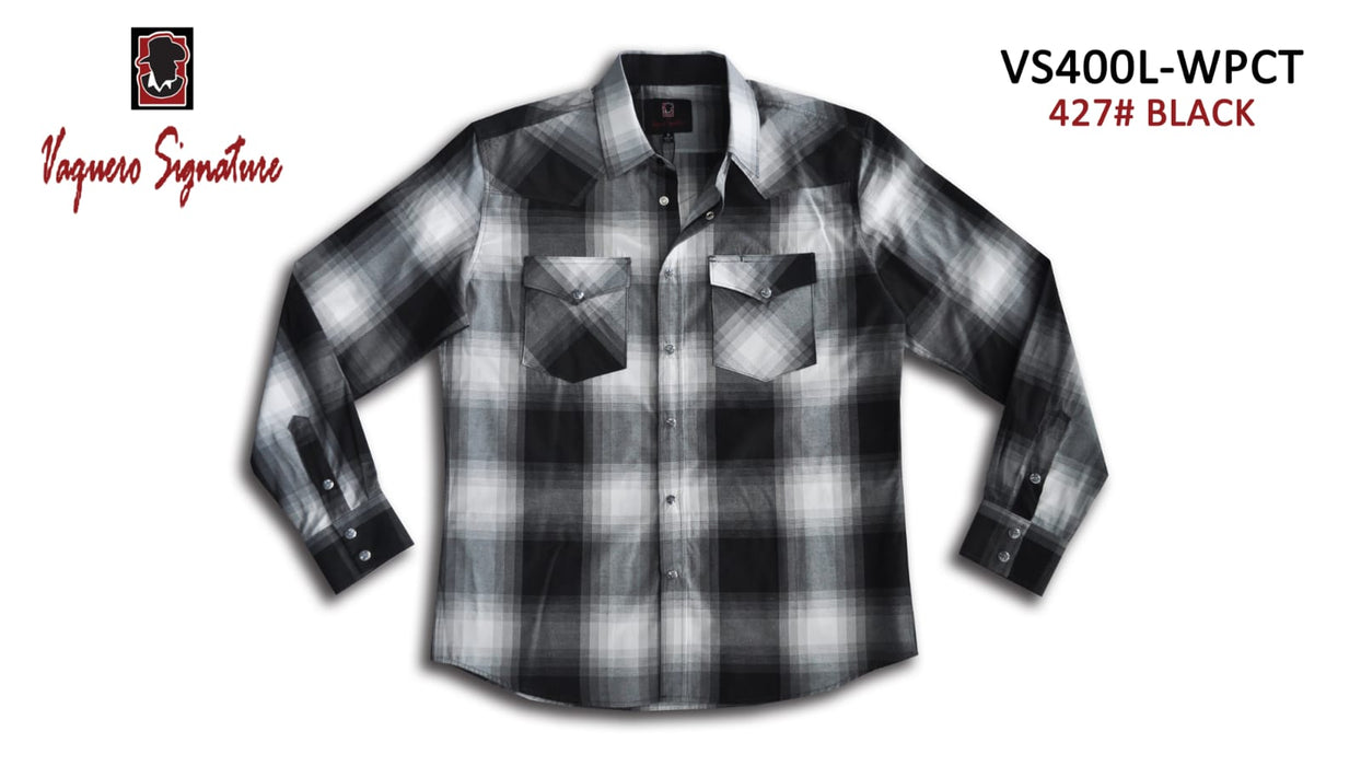 VS400L - WPCT 427# BLACK Vaquero Signature Fashion Printed shirts | Genuine Leather Vaquero Boots and Cowboy Hats | Zapateria Guadalajara | Authentic Mexican Western Wear