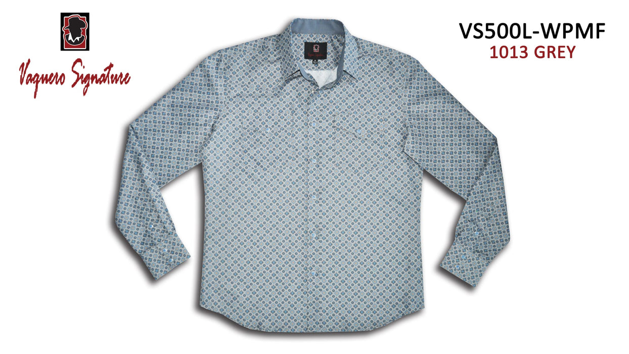 VS500L - WPMF 1013 GREY Vaquero Signature Fashion Printed shirts | Genuine Leather Vaquero Boots and Cowboy Hats | Zapateria Guadalajara | Authentic Mexican Western Wear