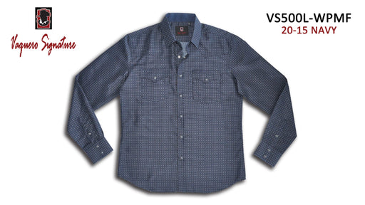 VS500L - WPMF 20-15 NAVY Vaquero Signature Fashion Printed shirts | Genuine Leather Vaquero Boots and Cowboy Hats | Zapateria Guadalajara | Authentic Mexican Western Wear